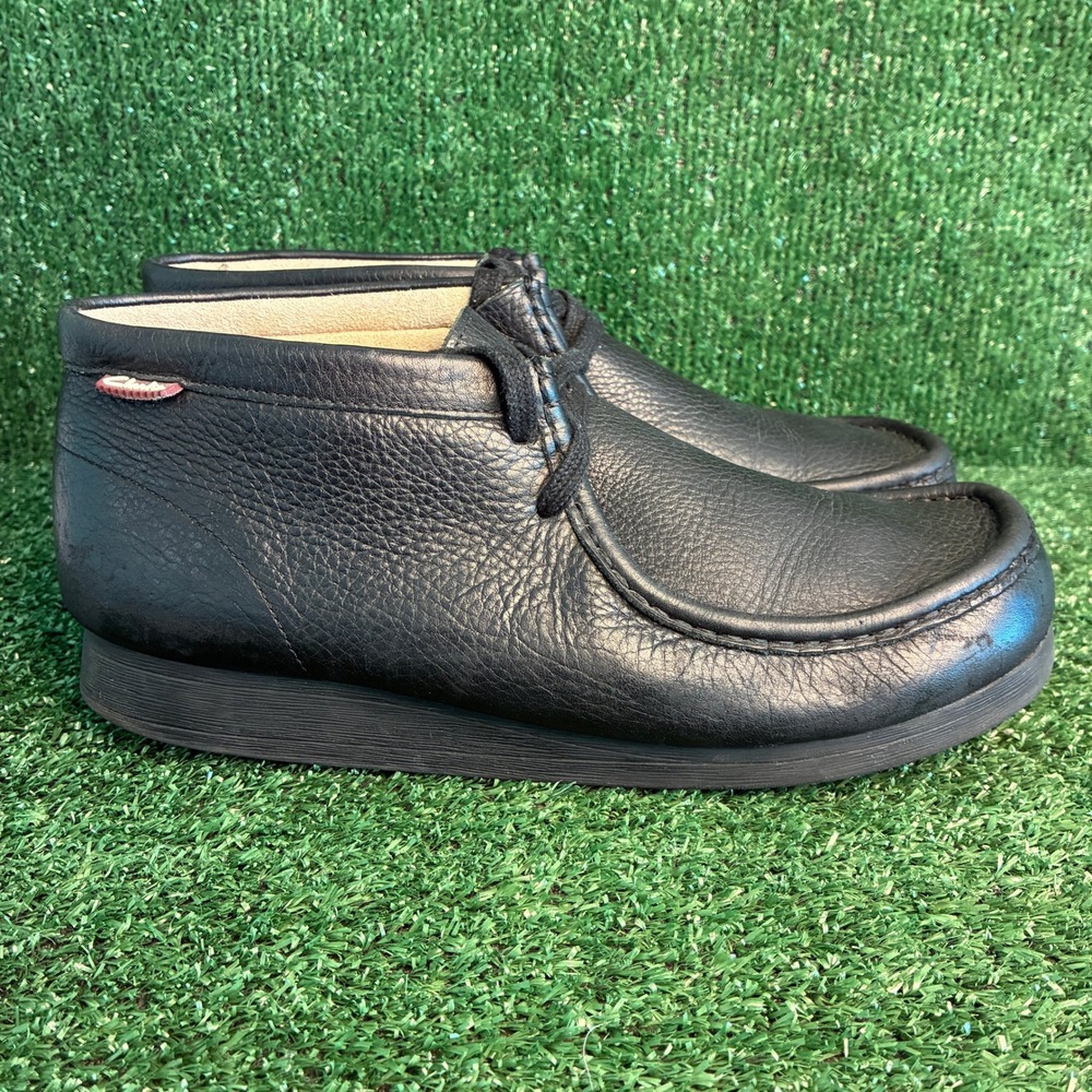 Clarks Stinson Pebbled Leather Wallabee Moccasin Hi Chukka Boot Black Mens Sz 10